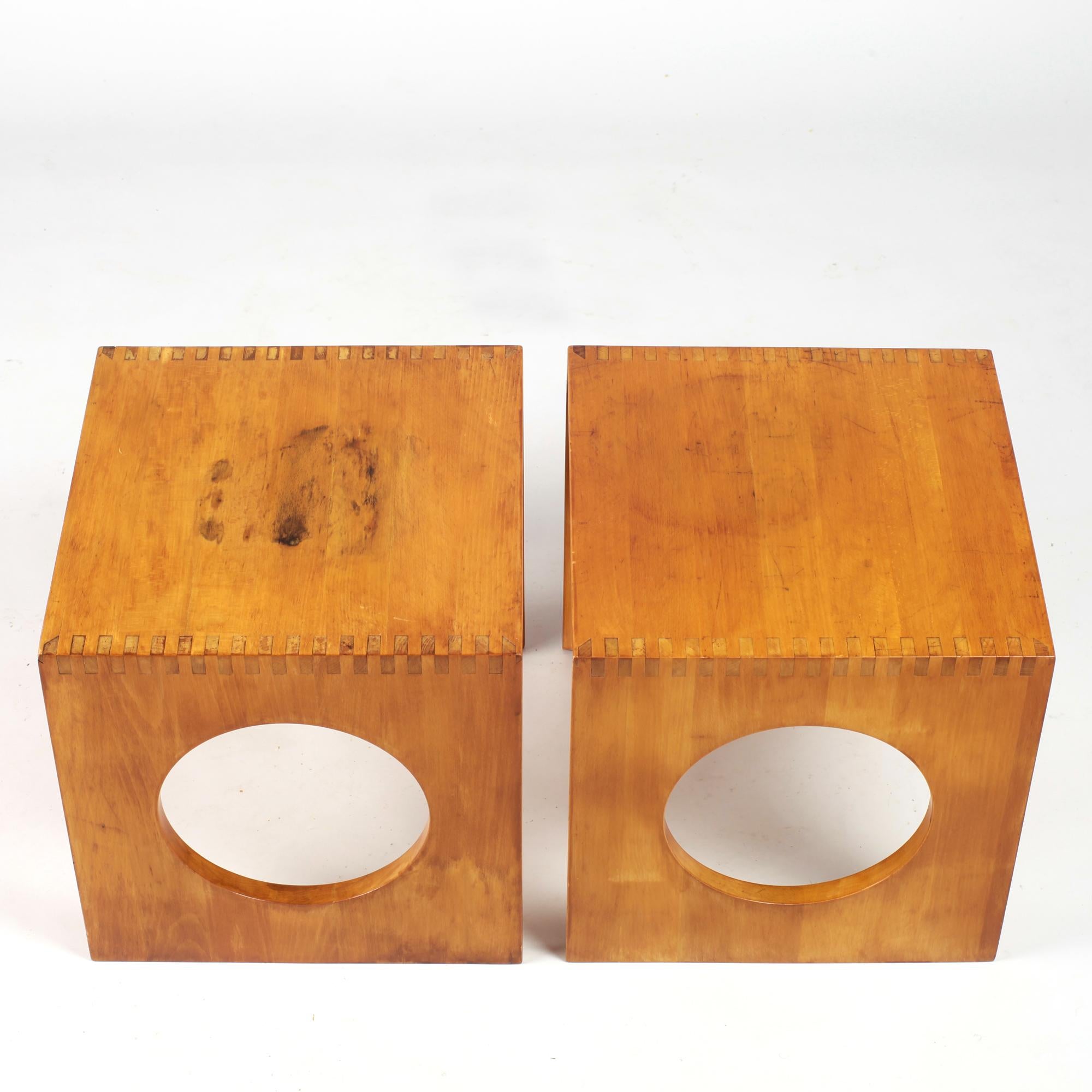 Pair of Cube Tables by Jens Quistgaard for Richard Nissen Denmark, 1980's 4