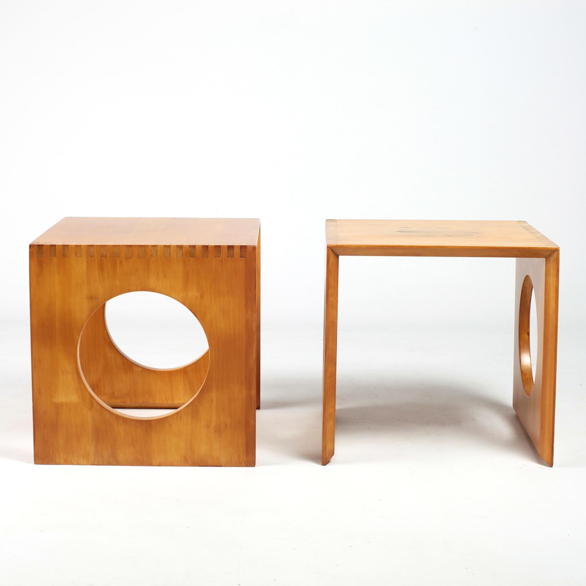 Pair of Cube Tables by Jens Quistgaard for Richard Nissen Denmark, 1980's In Good Condition In Saint  Ouen, FR