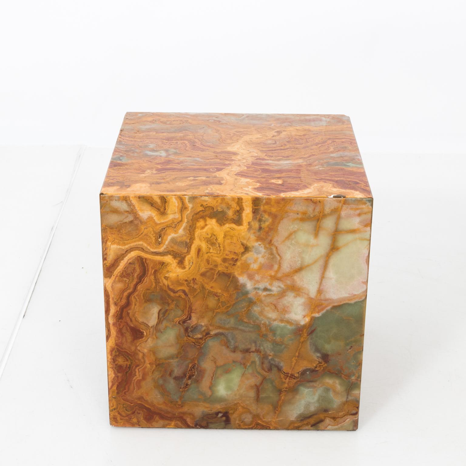 Pair of Cubed Marble Side Tables 8