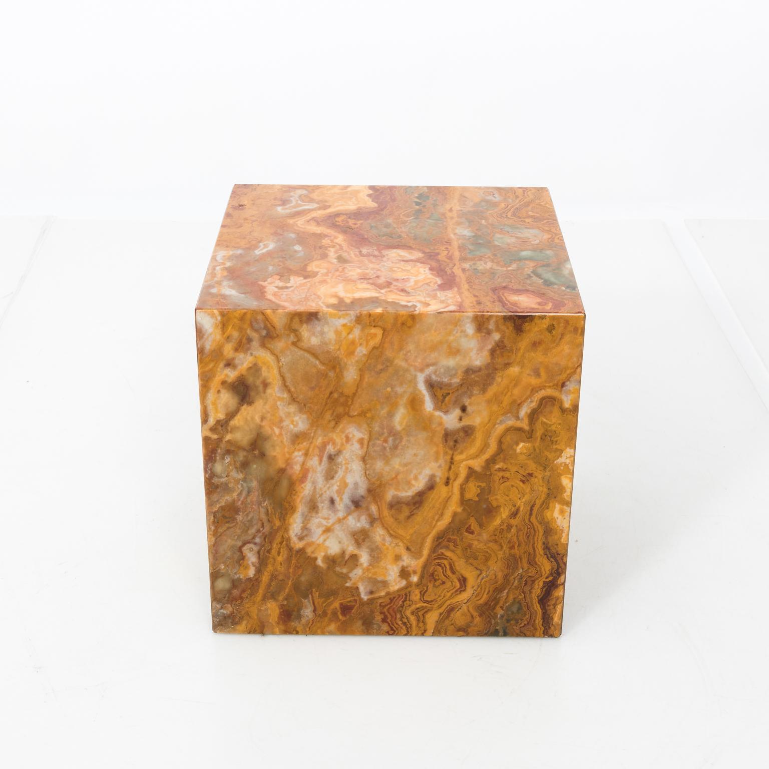 Pair of Cubed Marble Side Tables 1