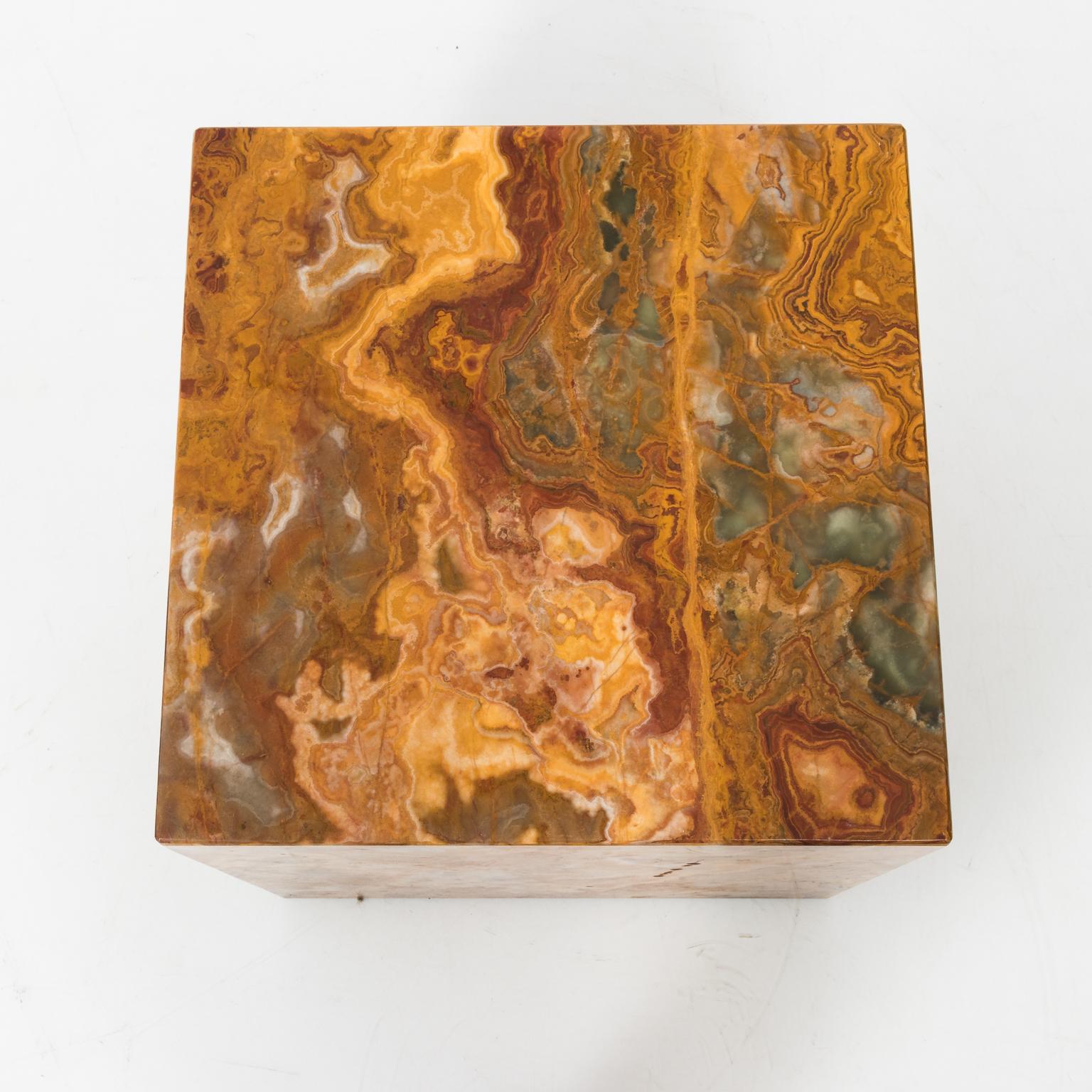 Pair of Cubed Marble Side Tables 4