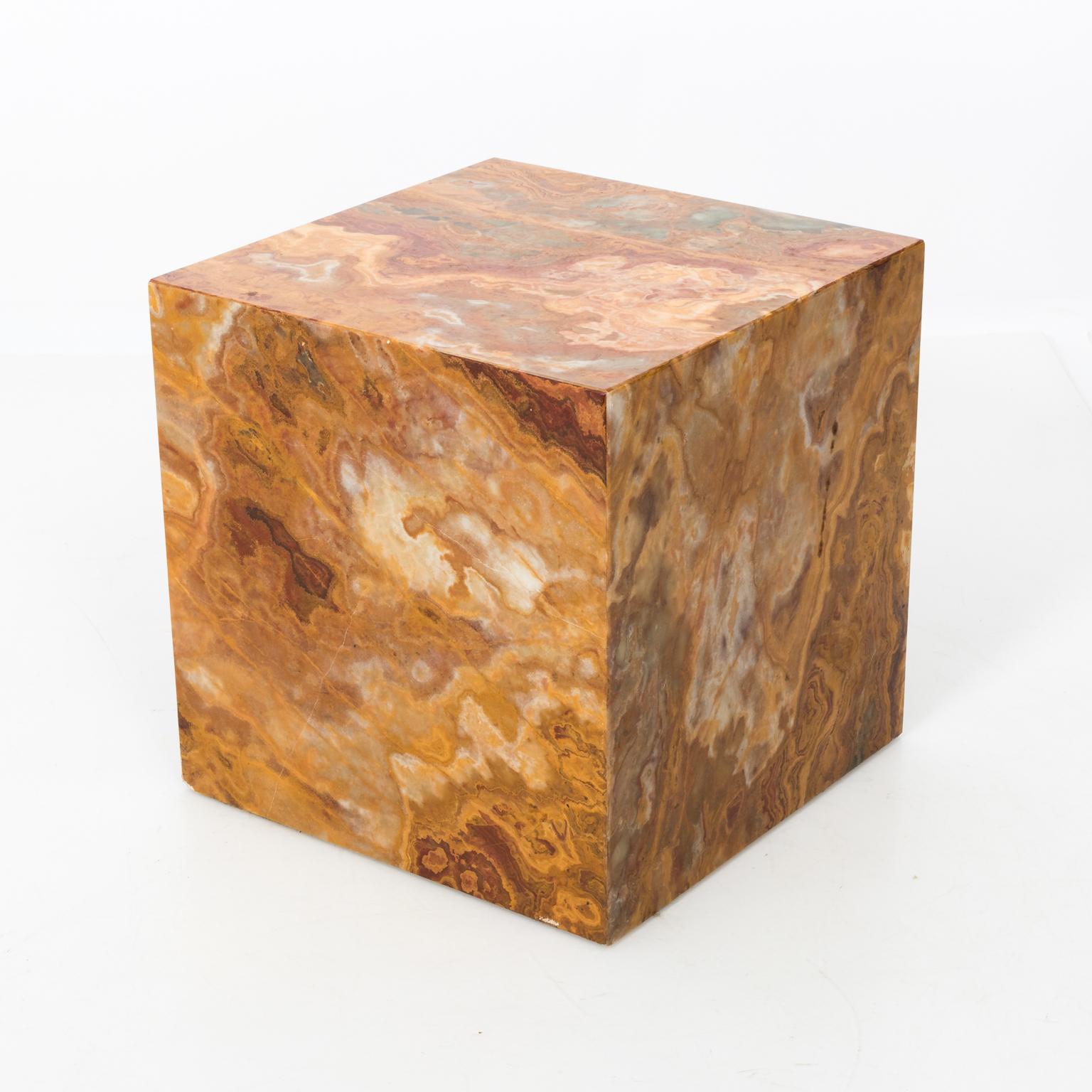 Pair of Cubed Marble Side Tables 5