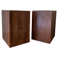 Pair of Cubes Sidetables in Reclaimed Walnut