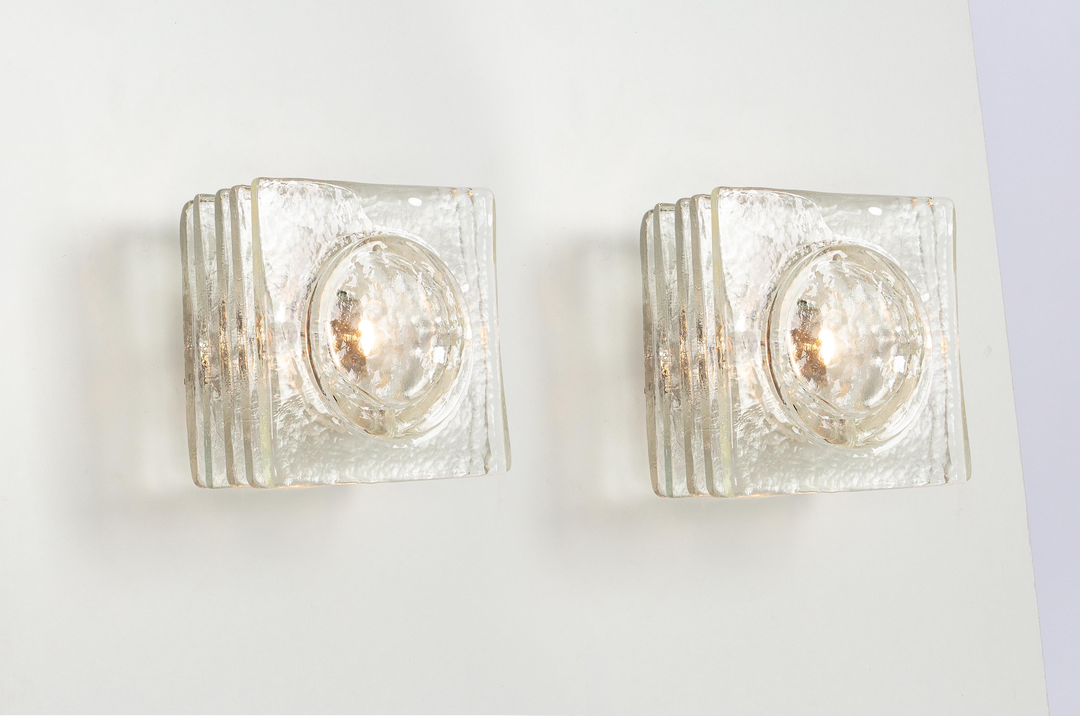 Late 20th Century Pair of Cubic Mid-Century Wall Sconce in style of Poliarte, 1970s For Sale