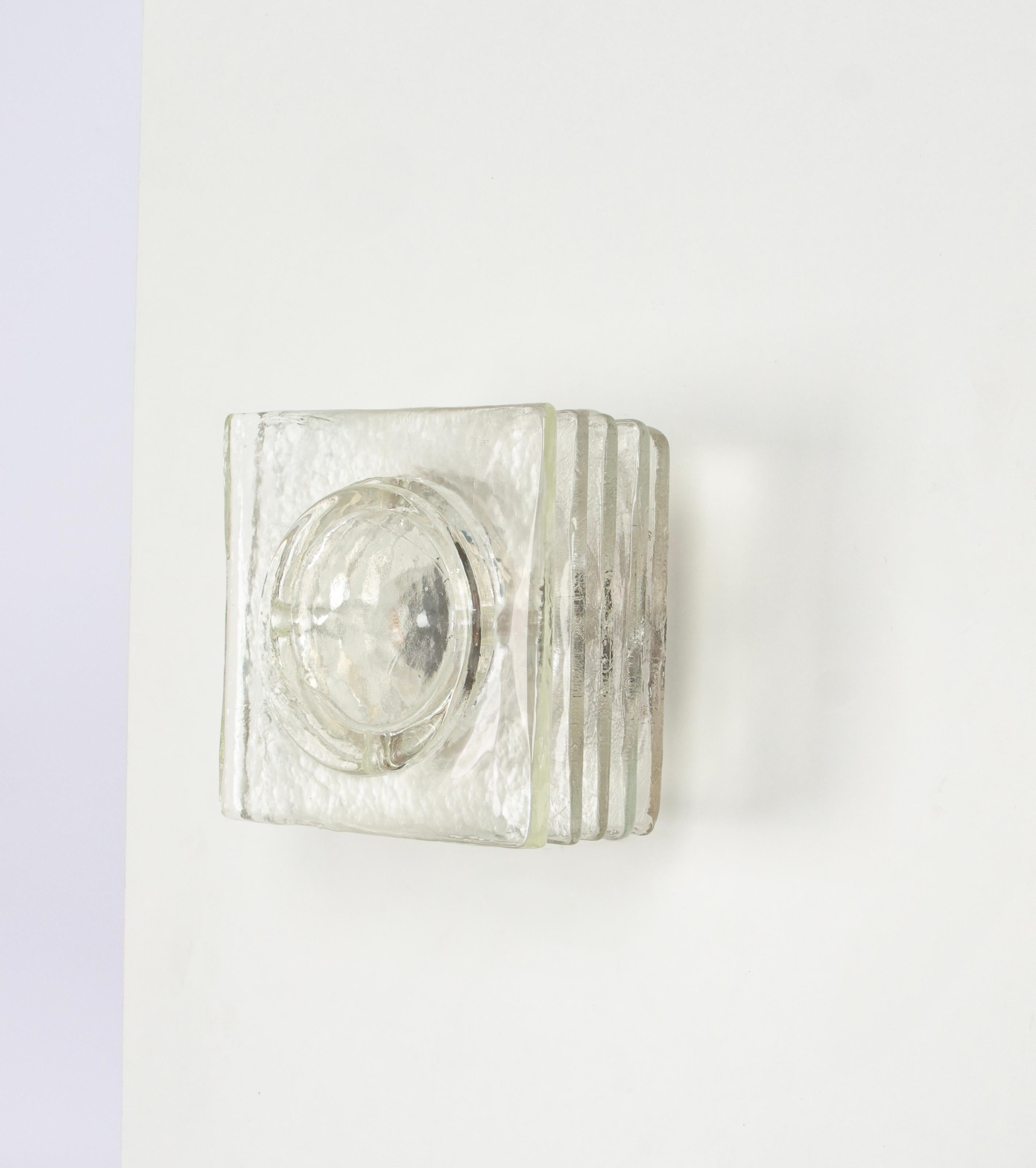 Pair of Cubic Mid-Century Wall Sconce in style of Poliarte, 1970s For Sale 1