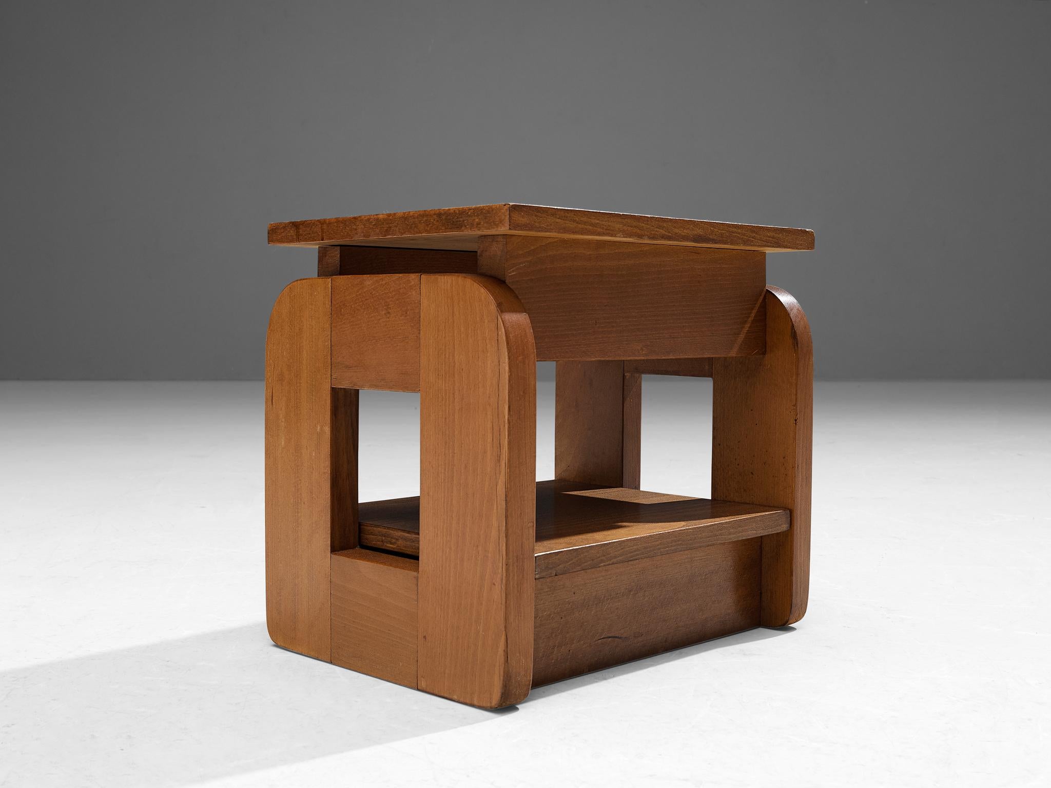 Late 20th Century Pair of Cubic Side Tables