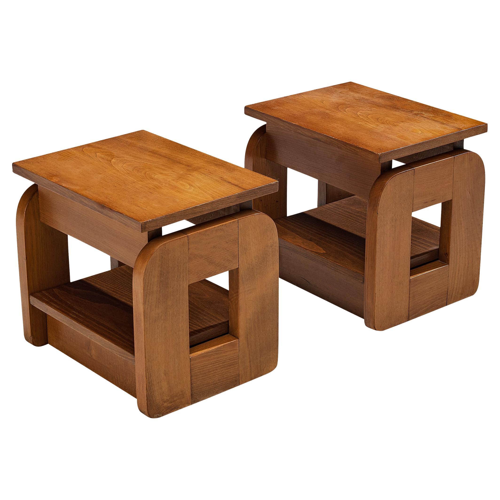 Pair of Cubic Side Tables