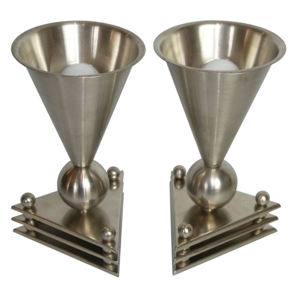 Pair of Cubist Bedside Table Lamps