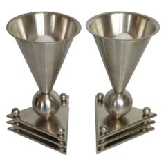 Pair of Cubist Bedside Table Lamps