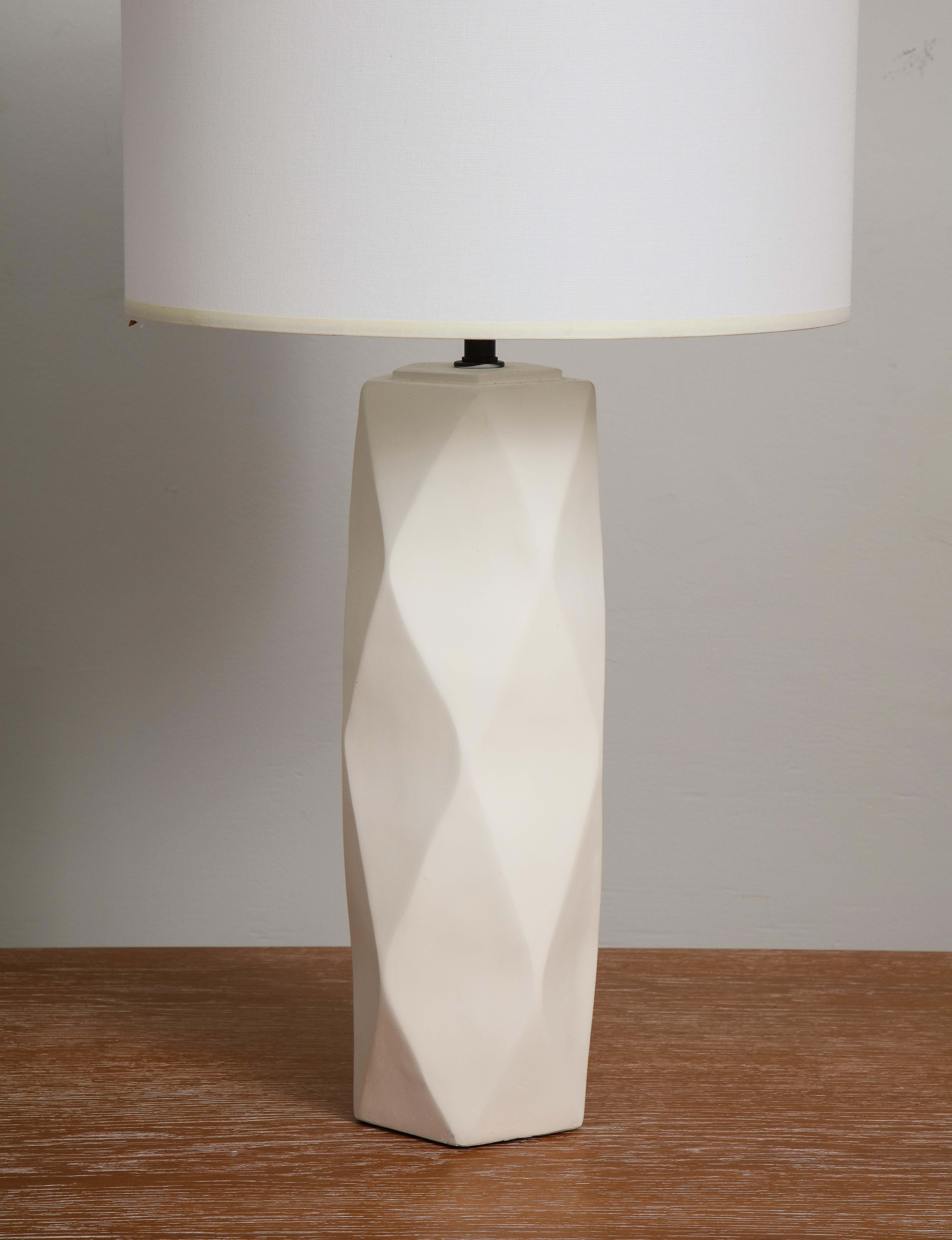 Custom pair of cubist inspired plaster lamps.
The lamp shades are not included.
Please inquire about customization.
Lead Time is 8-10 weeks.