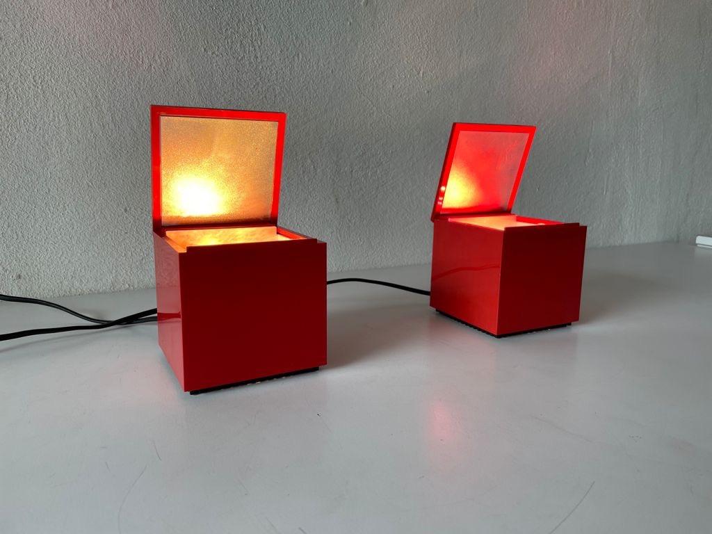Pair of Cuboluce Table Lamps by OPI Milano for Cini & Nils, 1970s, Italy 3