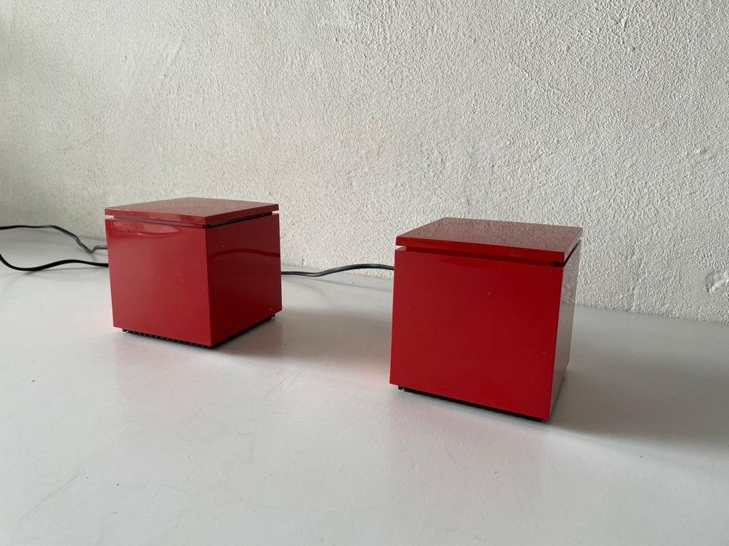 Space Age Pair of Cuboluce Table Lamps by OPI Milano for Cini & Nils, 1970s, Italy