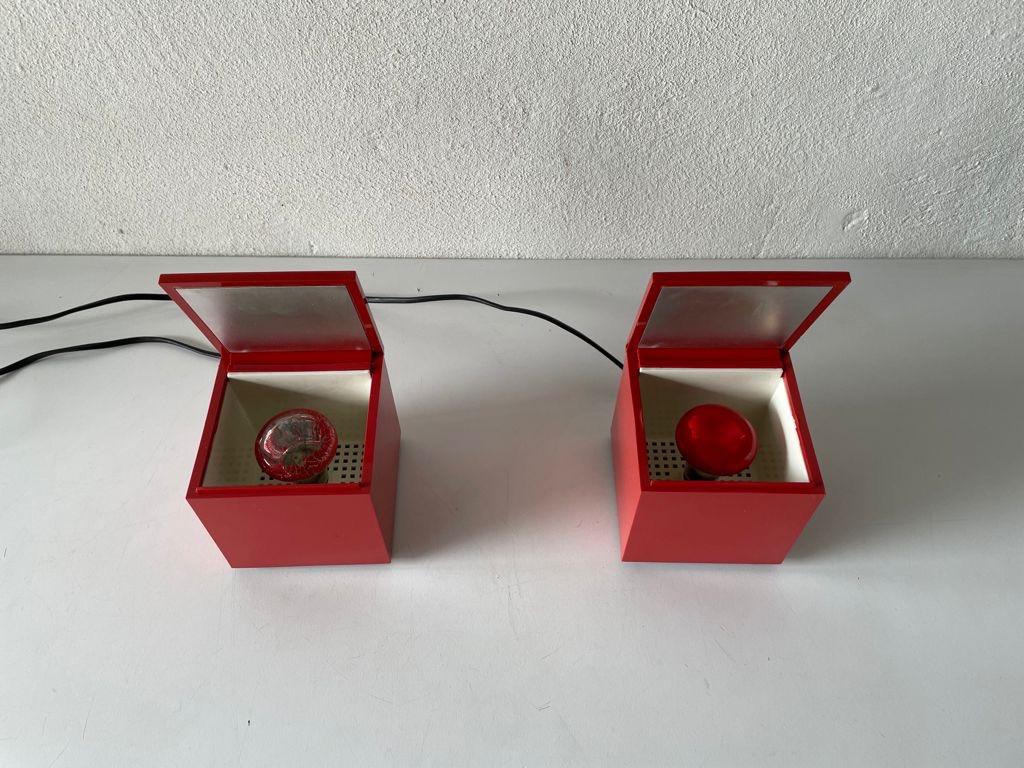 Pair of Cuboluce Table Lamps by OPI Milano for Cini & Nils, 1970s, Italy In Good Condition For Sale In Hagenbach, DE