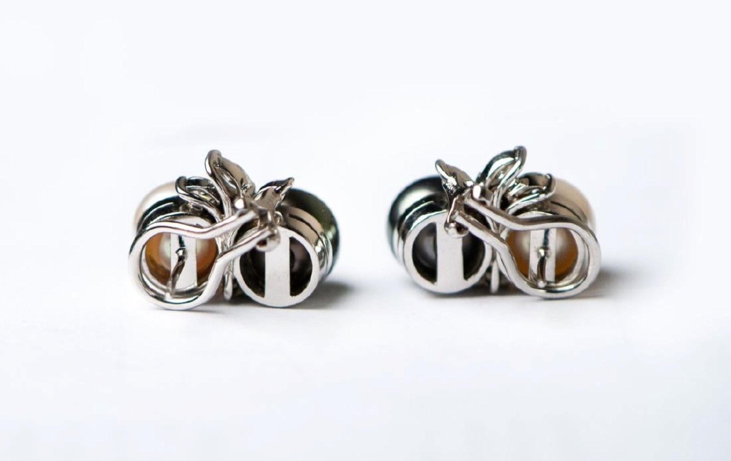 Coppia di orecchini di perle coltivate e diamanti 14K con anello di perle 18K abbinato in vendita 4