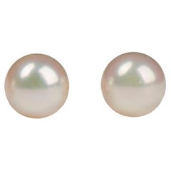 Paire de boucles d'oreilles en or et perles de culture, 7,0 mm