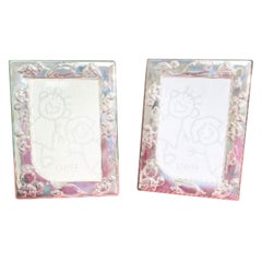 Pair of Cunill Sterling Silver Child Turtle Picture Frames
