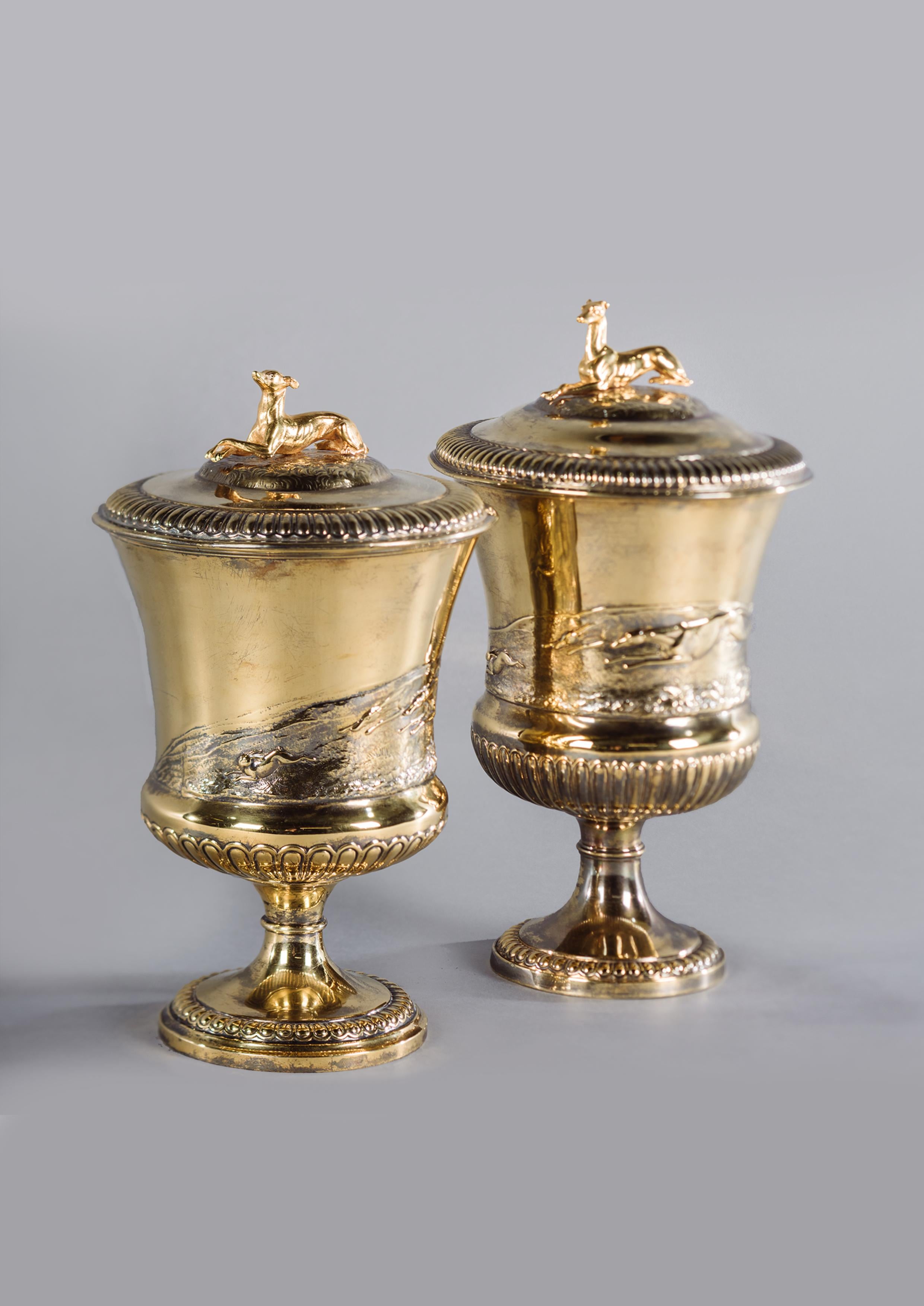 George IV Pair of Cup and Covers by John Bridge for Rundell, Bridge & Rundell, circa 1825 For Sale