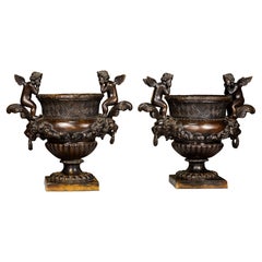 Par de copas. Bronce. Siglo XX, modelado según Claude Ballin el Viejo.