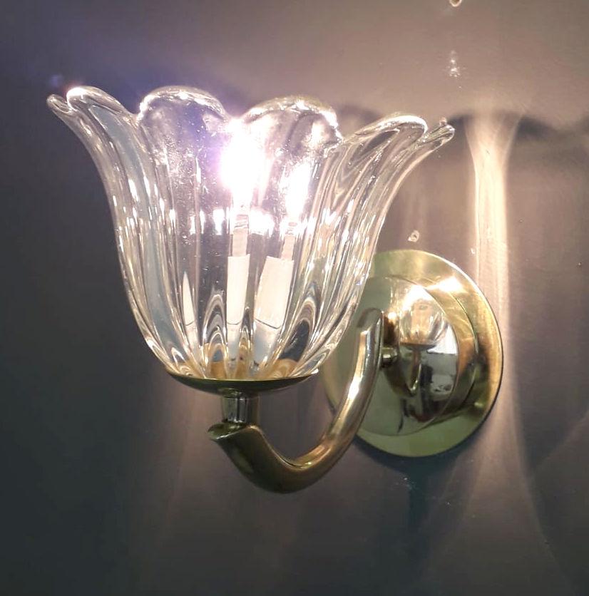 Mid-Century Modern Pair of Cups Sconces by Barovier e Toso For Sale