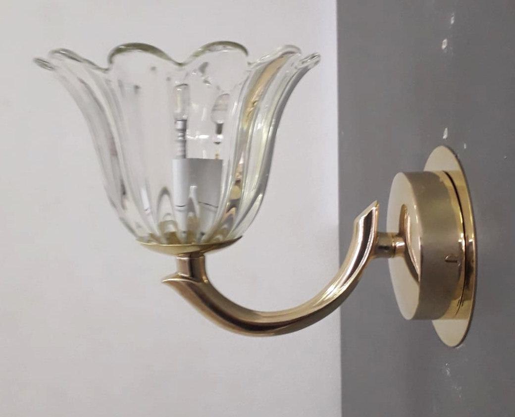 Pair of Cups Sconces by Barovier e Toso For Sale 2