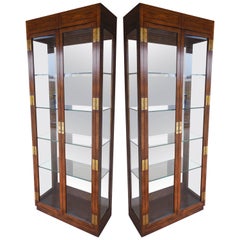 Pair of Curio Display Cabinets by Henredon