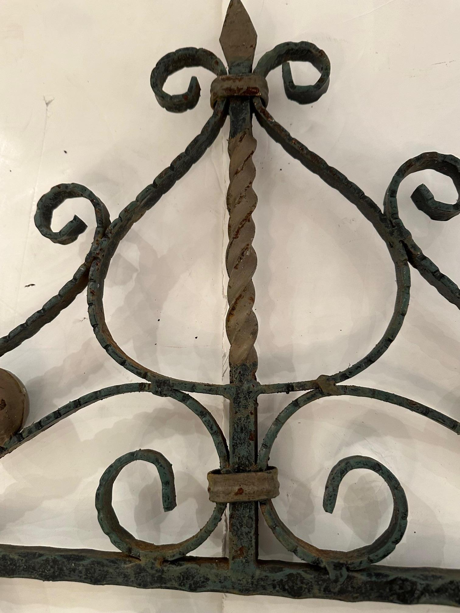Mid-20th Century Pair of Curlicue Decorative Cast Iron Panels Brackets