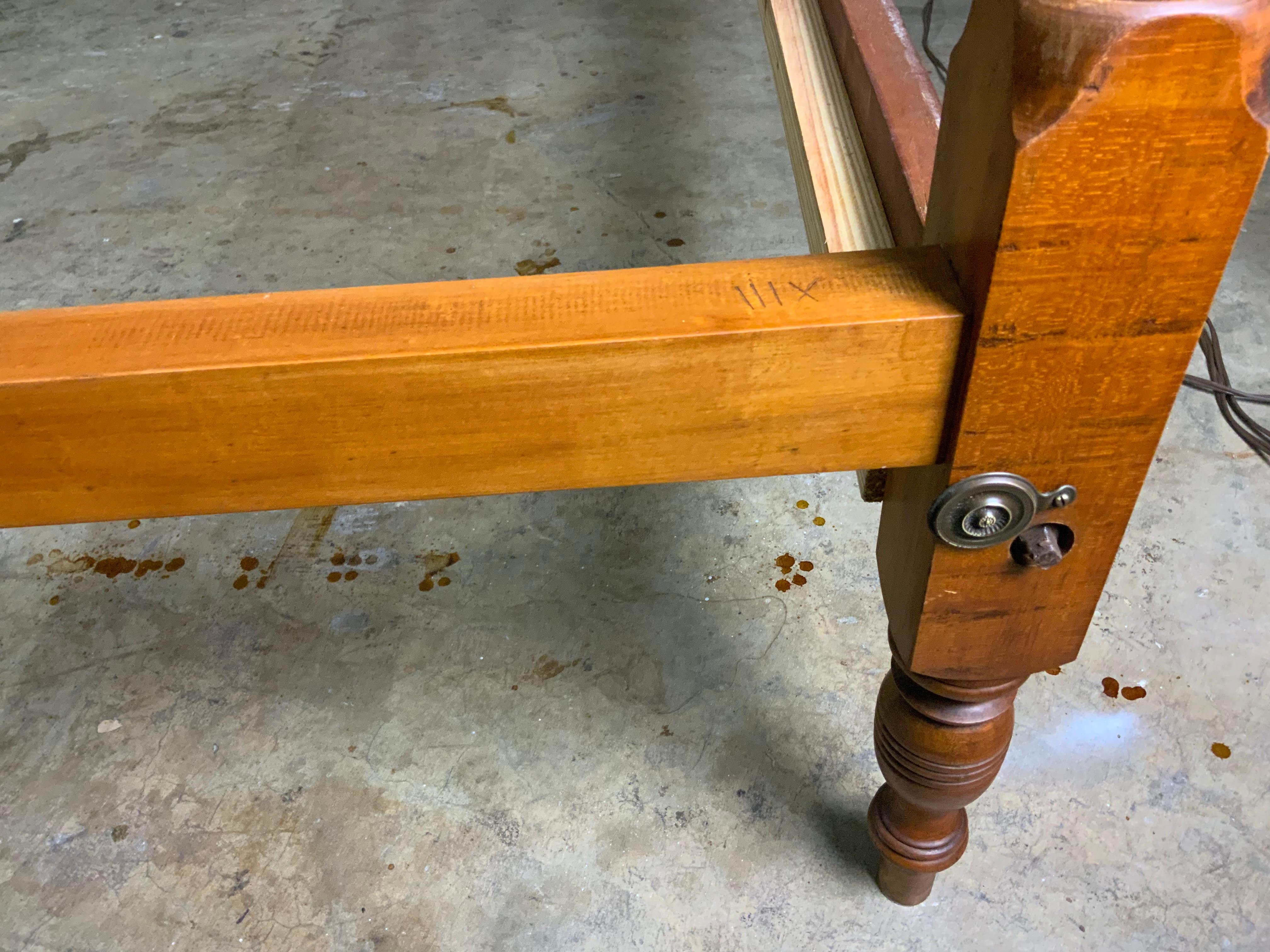 Federal Pair of Curly / Birdseye Maple Twin Poster Beds