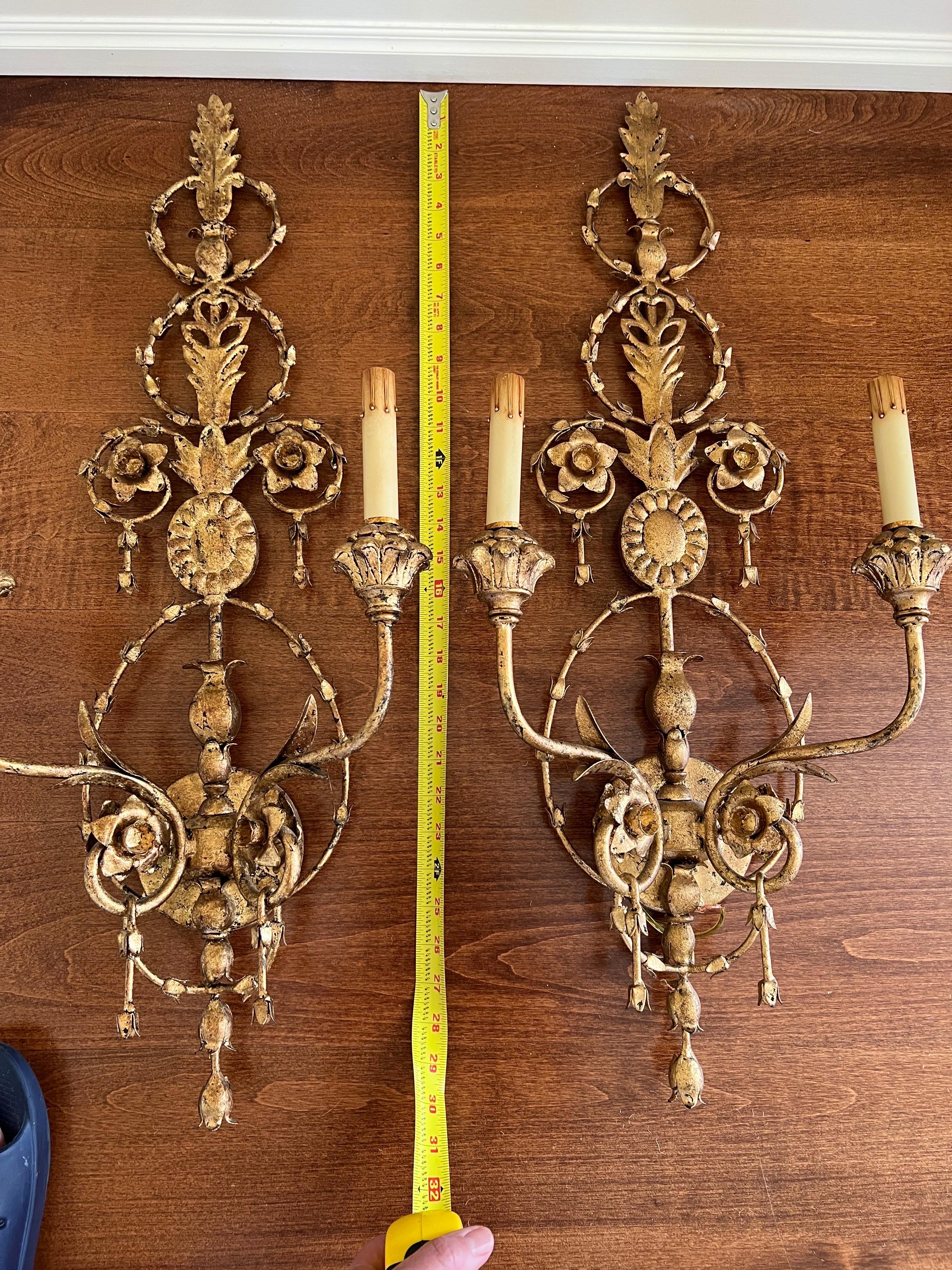 Pair of Currey and Company Neoclassical Gilt Sconces 9