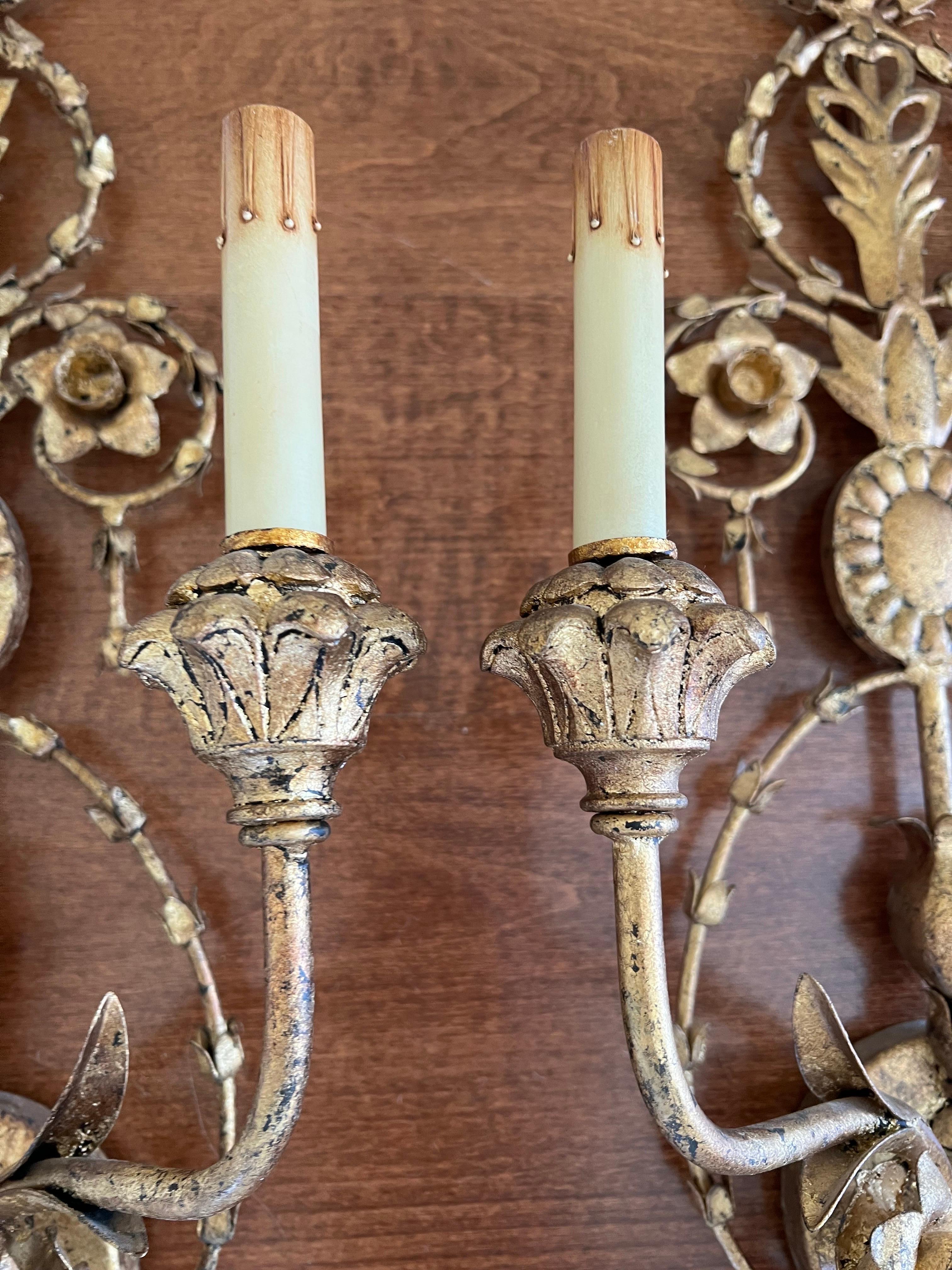 Pair of Currey and Company Neoclassical Gilt Sconces 13
