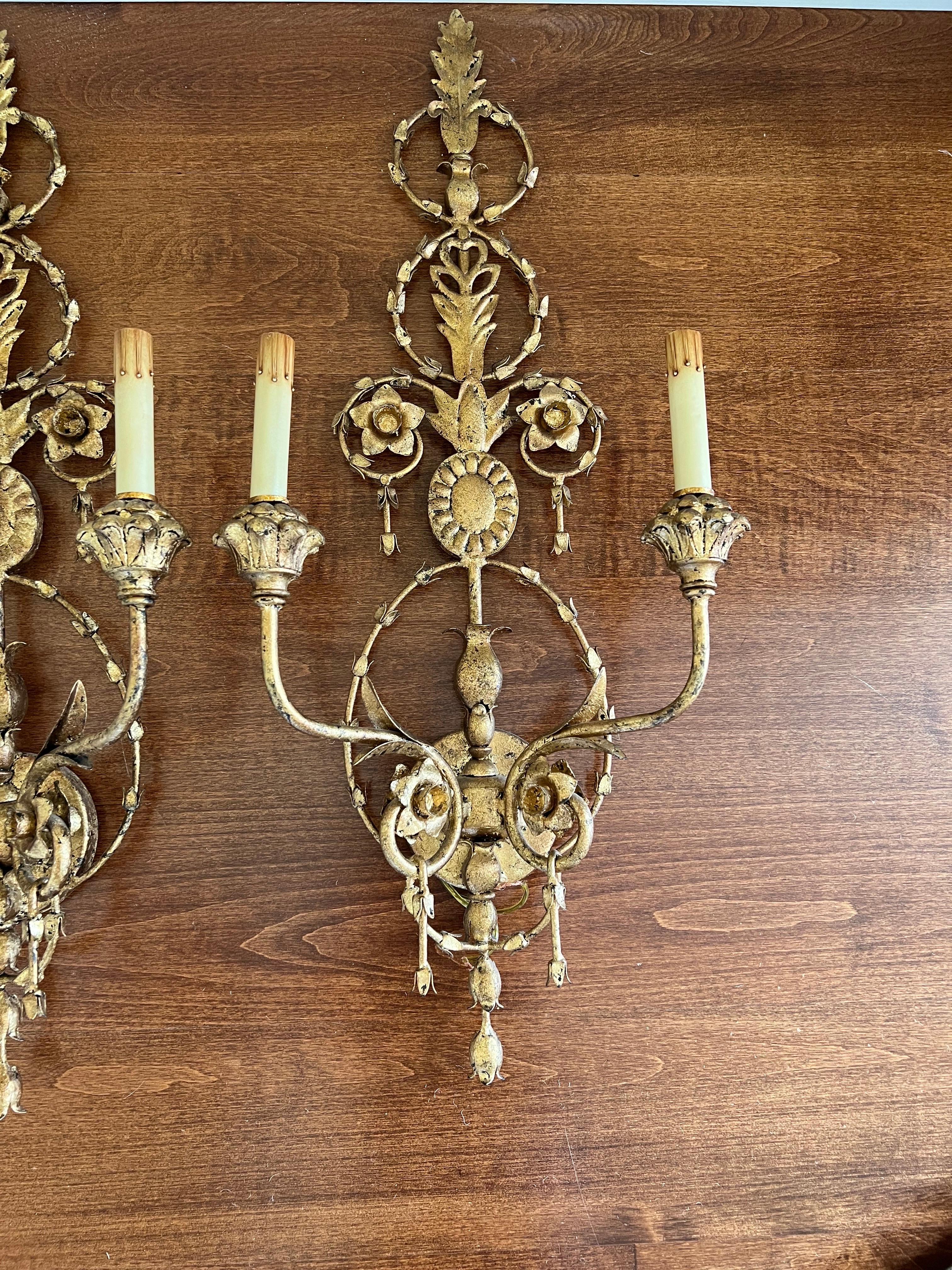 Pair of Currey and Company Neoclassical Gilt Sconces 2