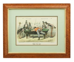 Paire de tirages de billard de Currier & Ives