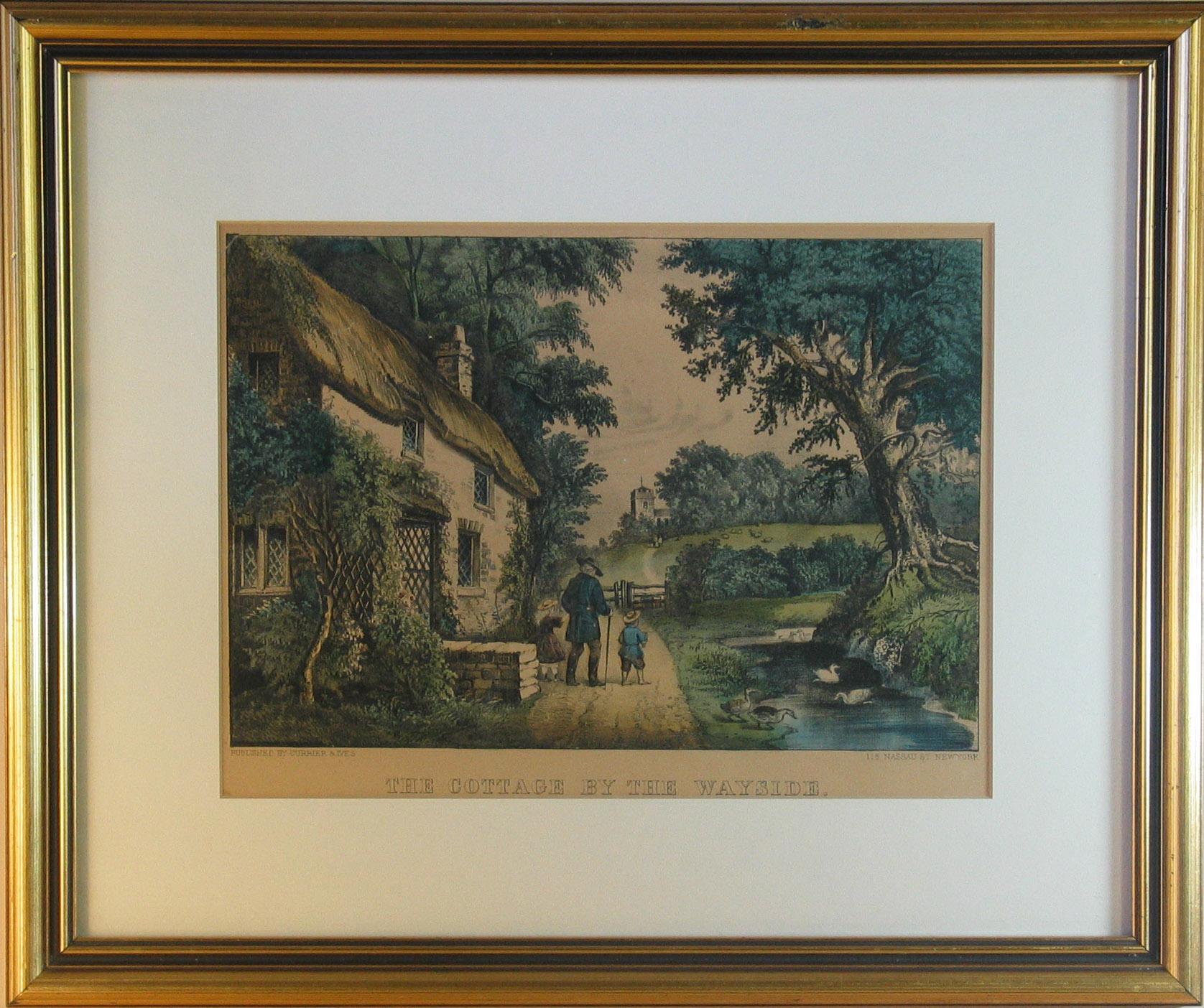 American Classical Pair of Currier & Ives Hand Colored Lithographs