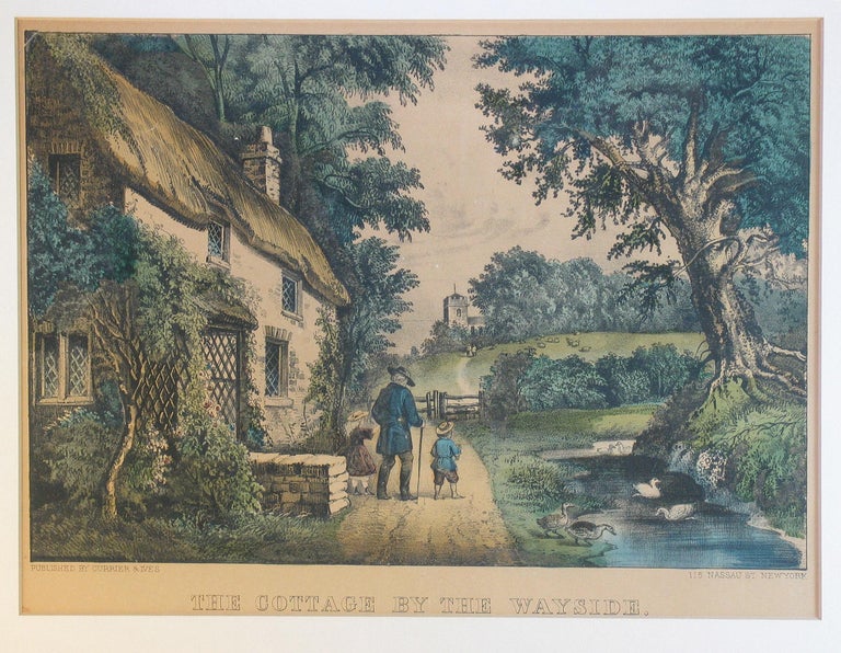 Pair of Currier and Ives Hand Colored Lithographs at 1stDibs
