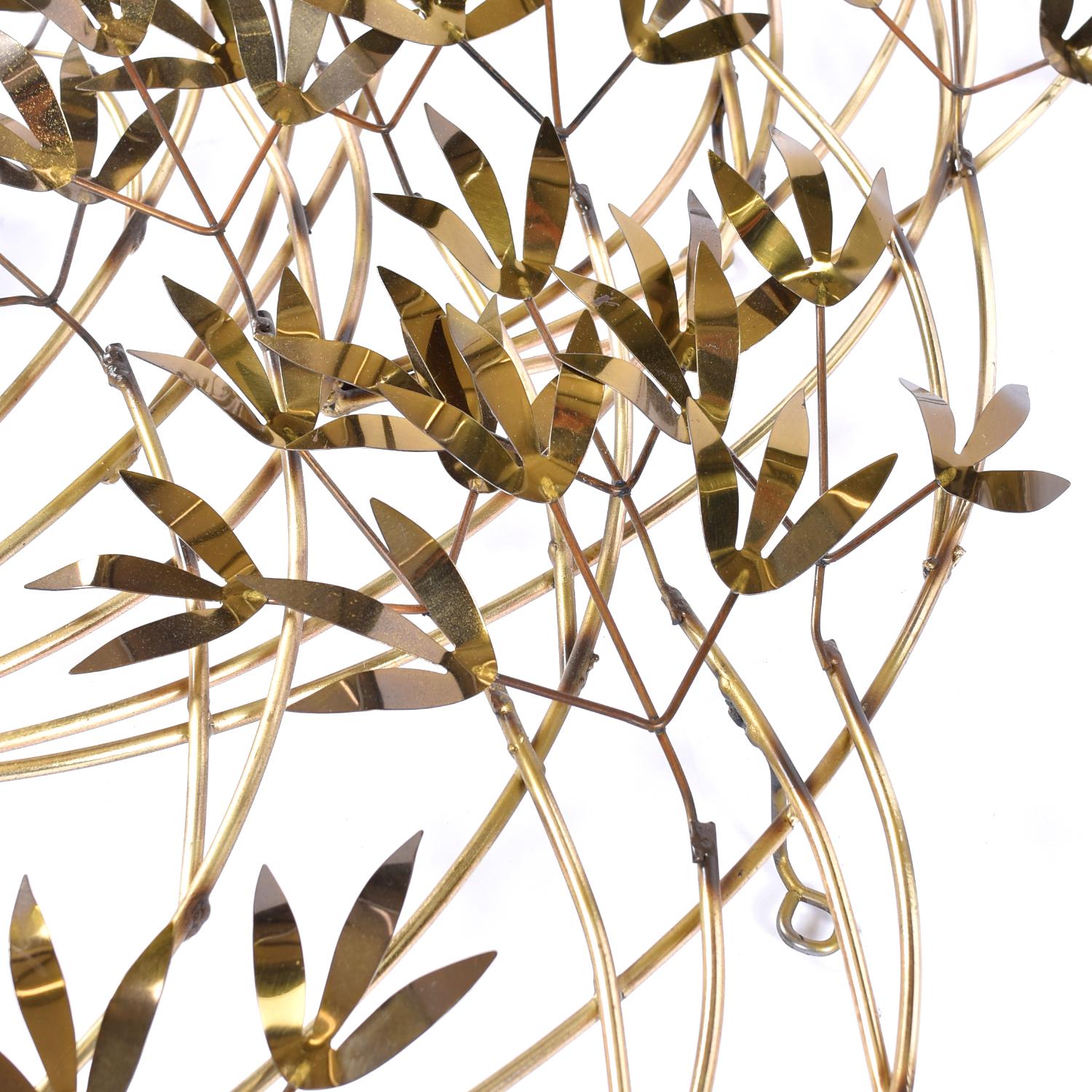 Pair of Curtis Jere Bamboo Branch Gold Brass Wall Sculptures 6