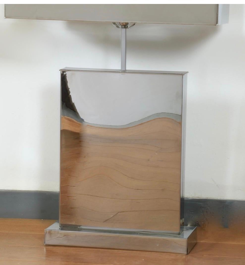 Pair of Curtis Jere Polished Chrome Table Lamps In Good Condition In Los Angeles, CA