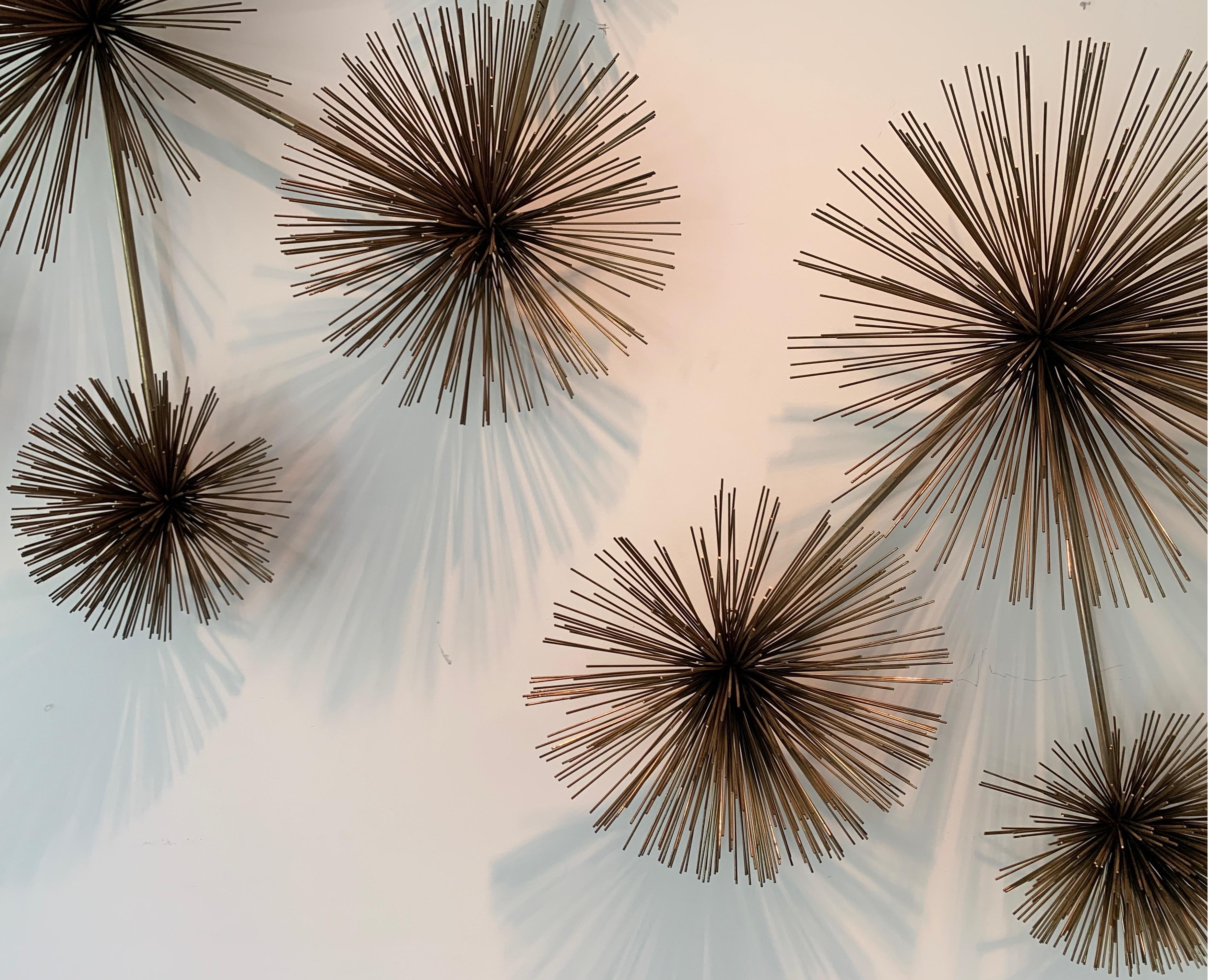 American Pair of Curtis Jere Sea Urchin Wall Sculptures