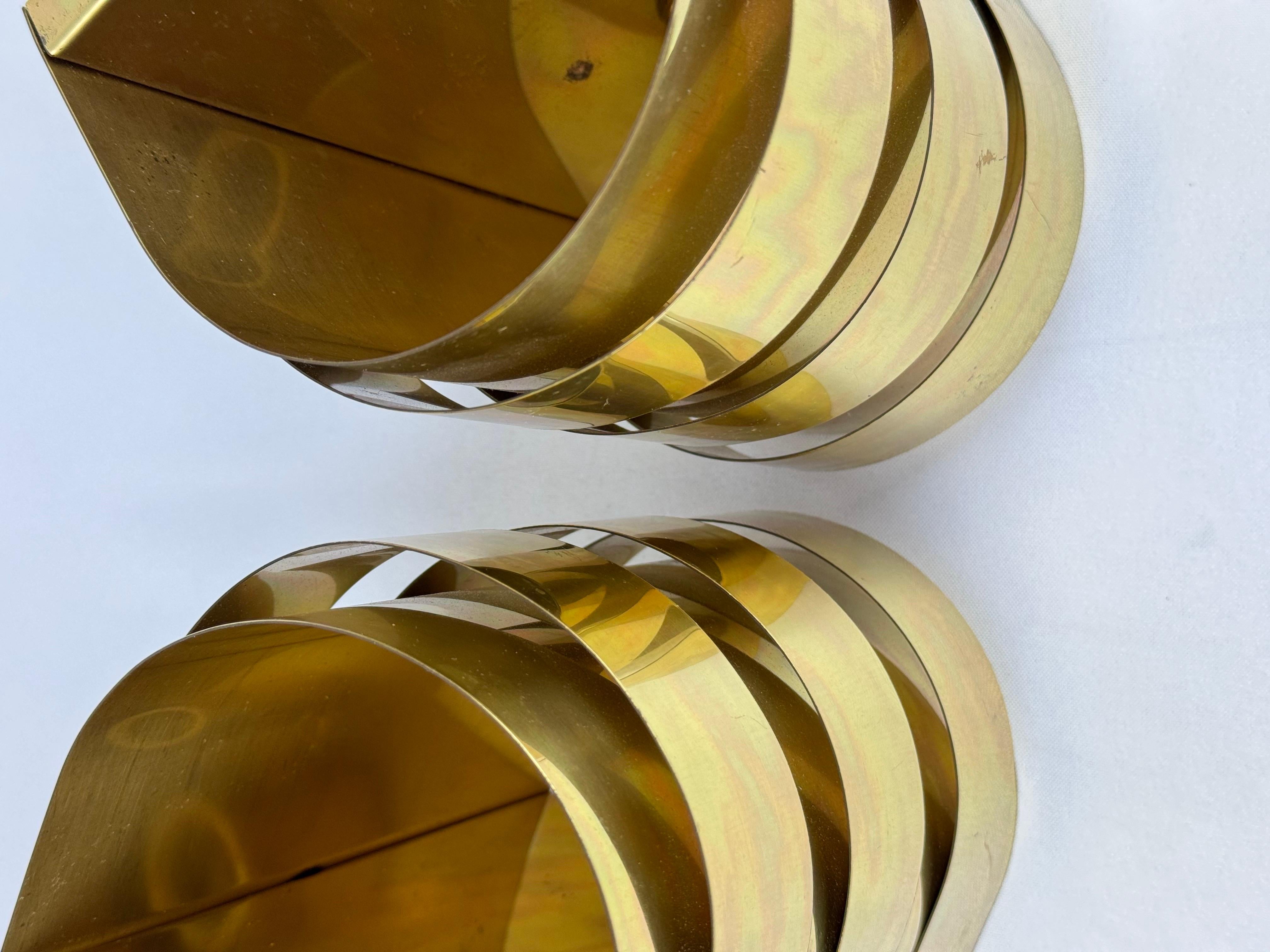 Paire d'appliques murales en laiton de style Curtis Jere par Lightolier en vente 11