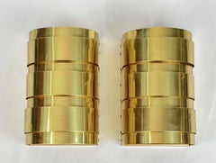 Pair of Curtis Jere Style Brass Wall Sconces by Lightolier