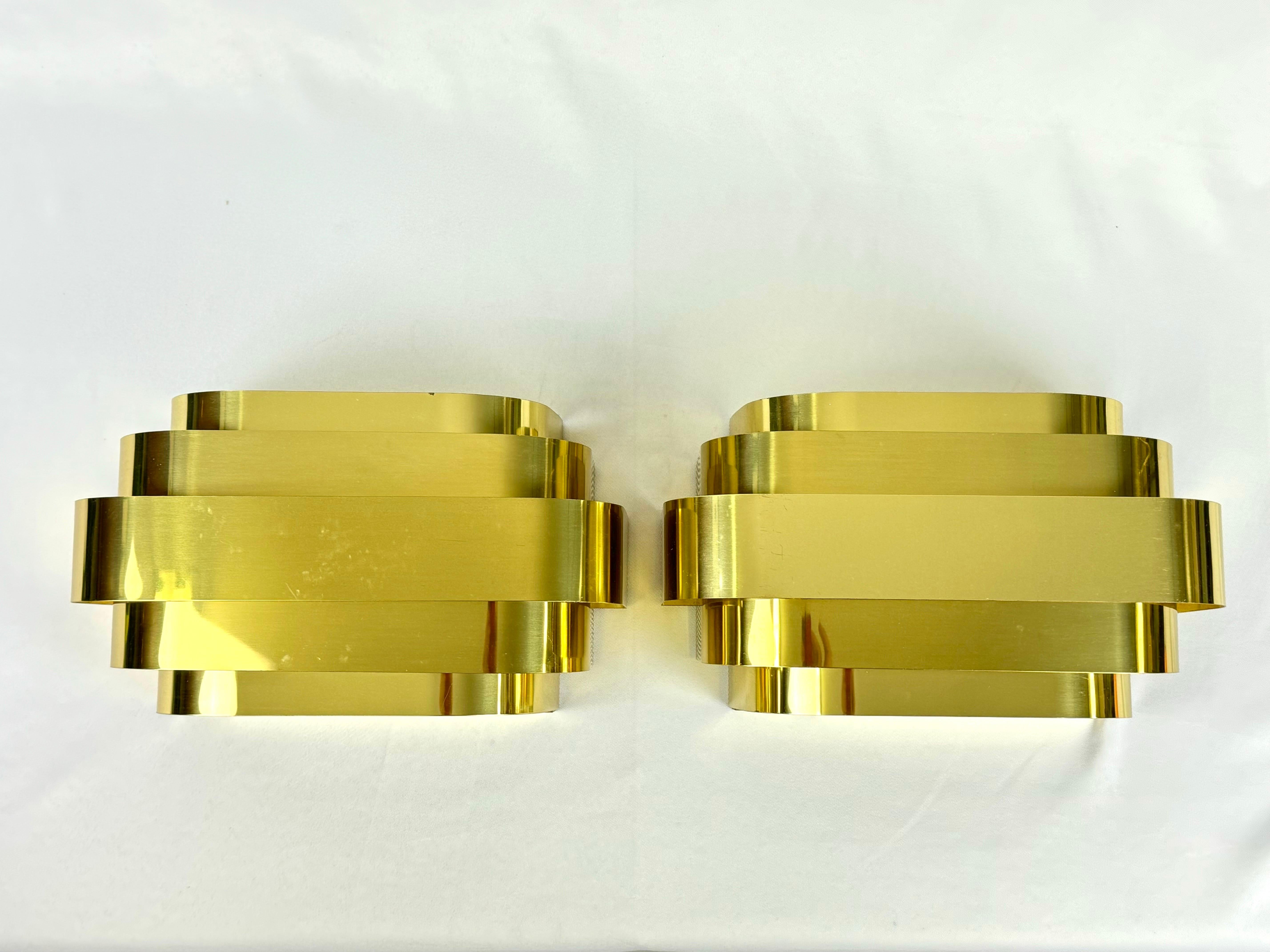 Pareja de apliques estilo Curtis Jere de Lightolier Estadounidense en venta