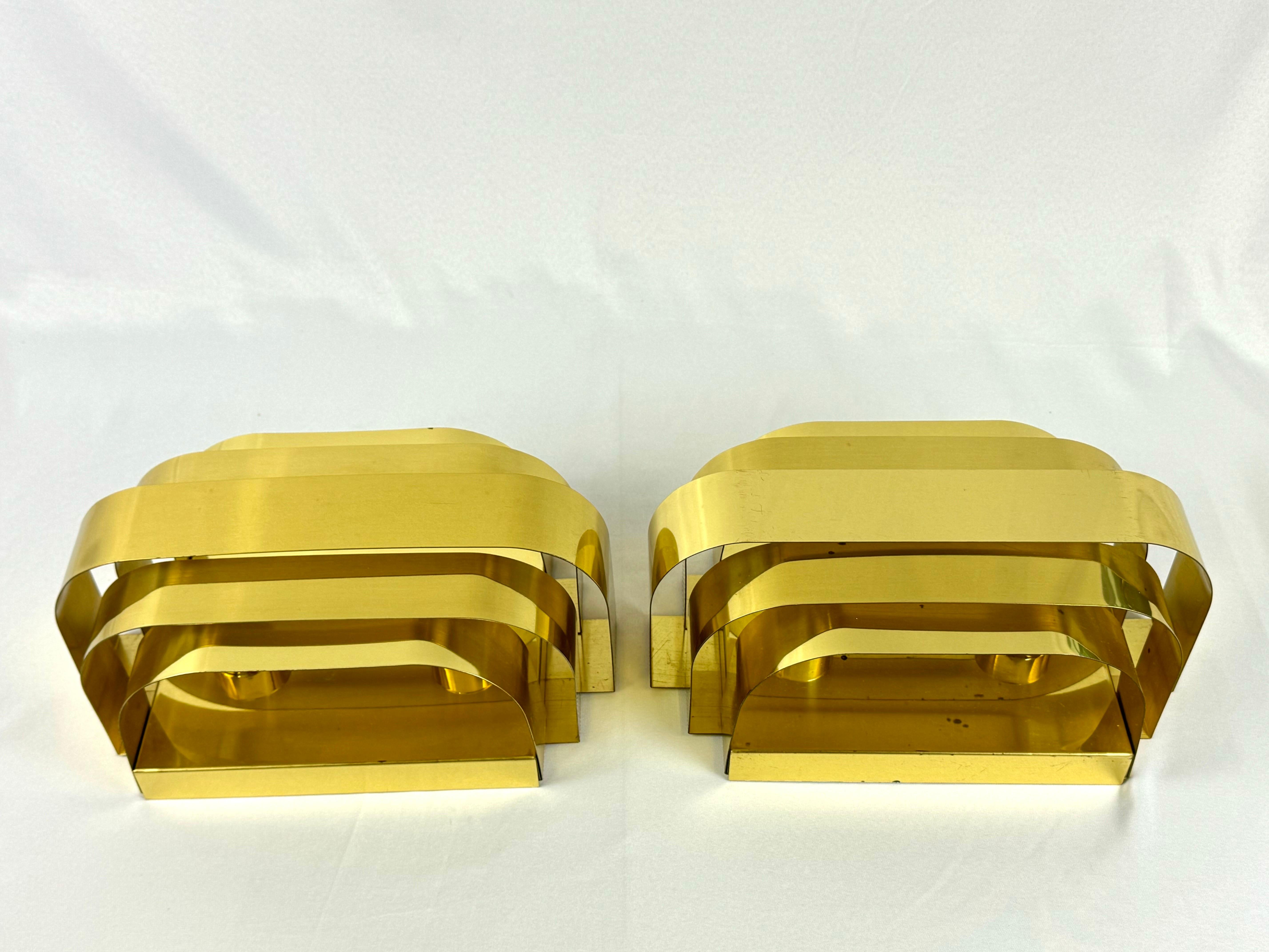 Pareja de apliques estilo Curtis Jere de Lightolier Pulido en venta