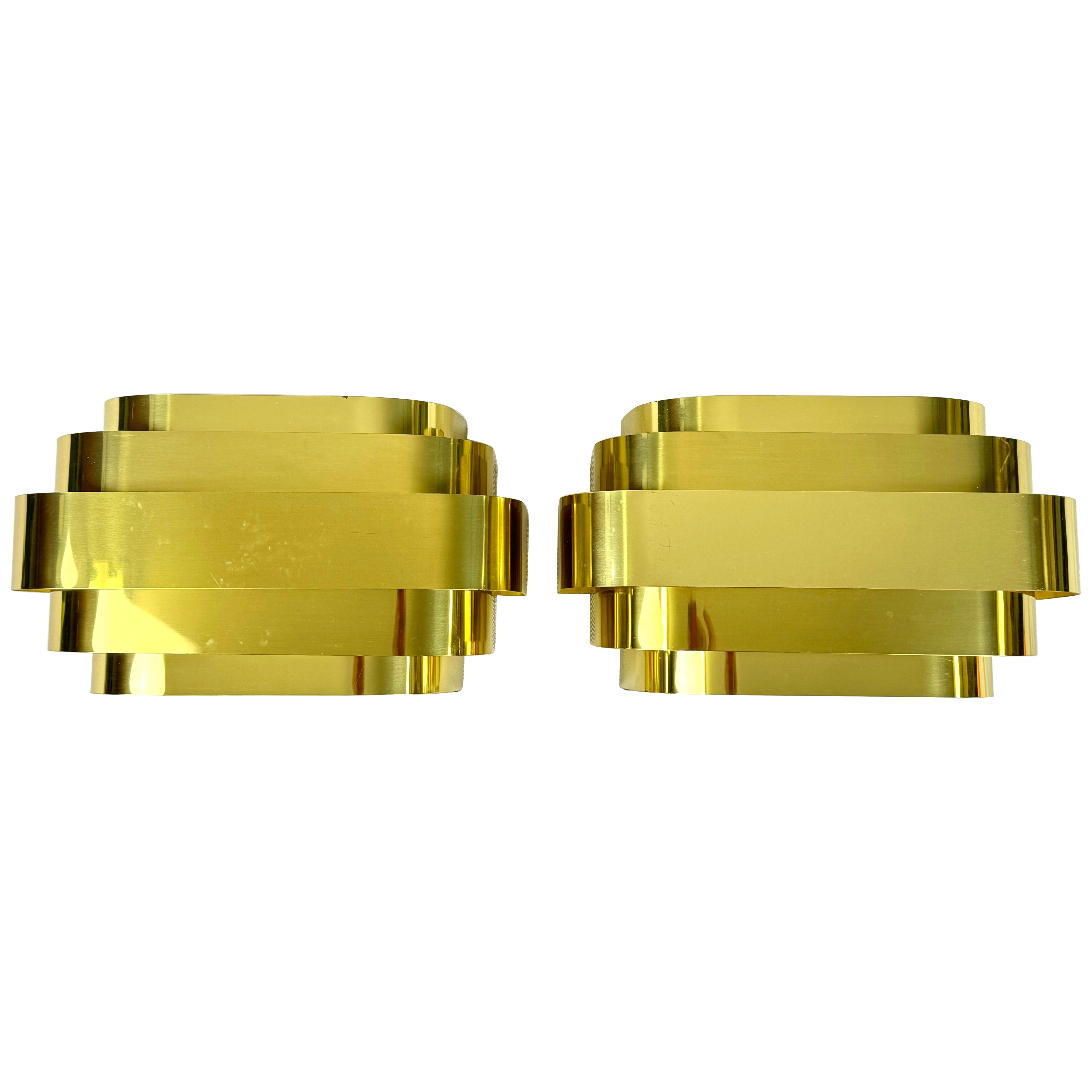 Pair of Curtis Jere Style Wall Sconces by Lightolier