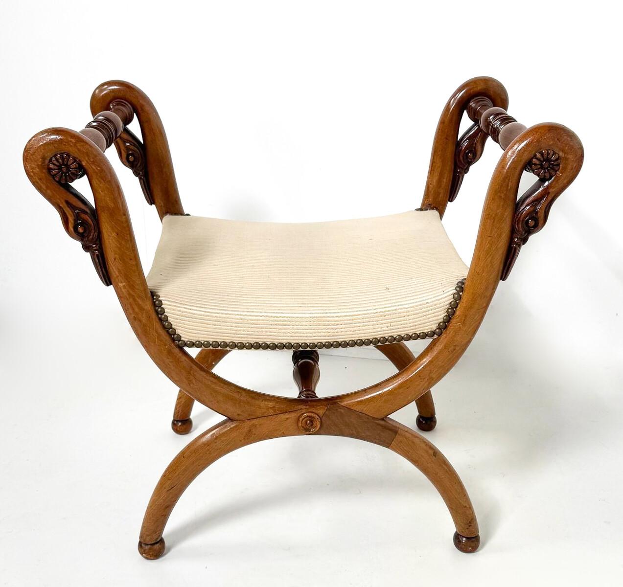 Directoire Paire de tabourets Curule, 19ème siècle en vente