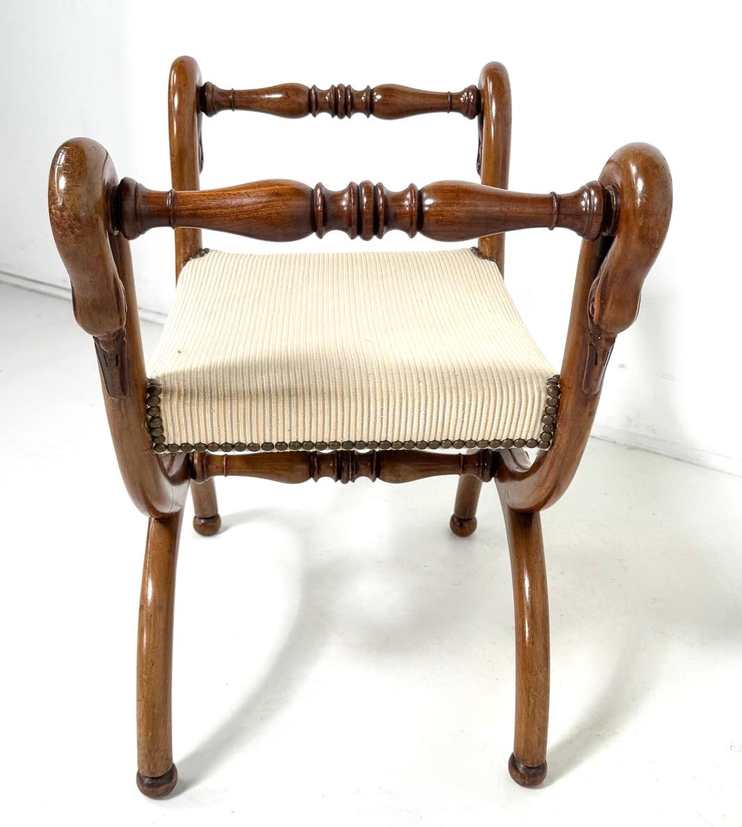 Paire de tabourets Curule, 19ème siècle Bon état - En vente à Brussels, BE