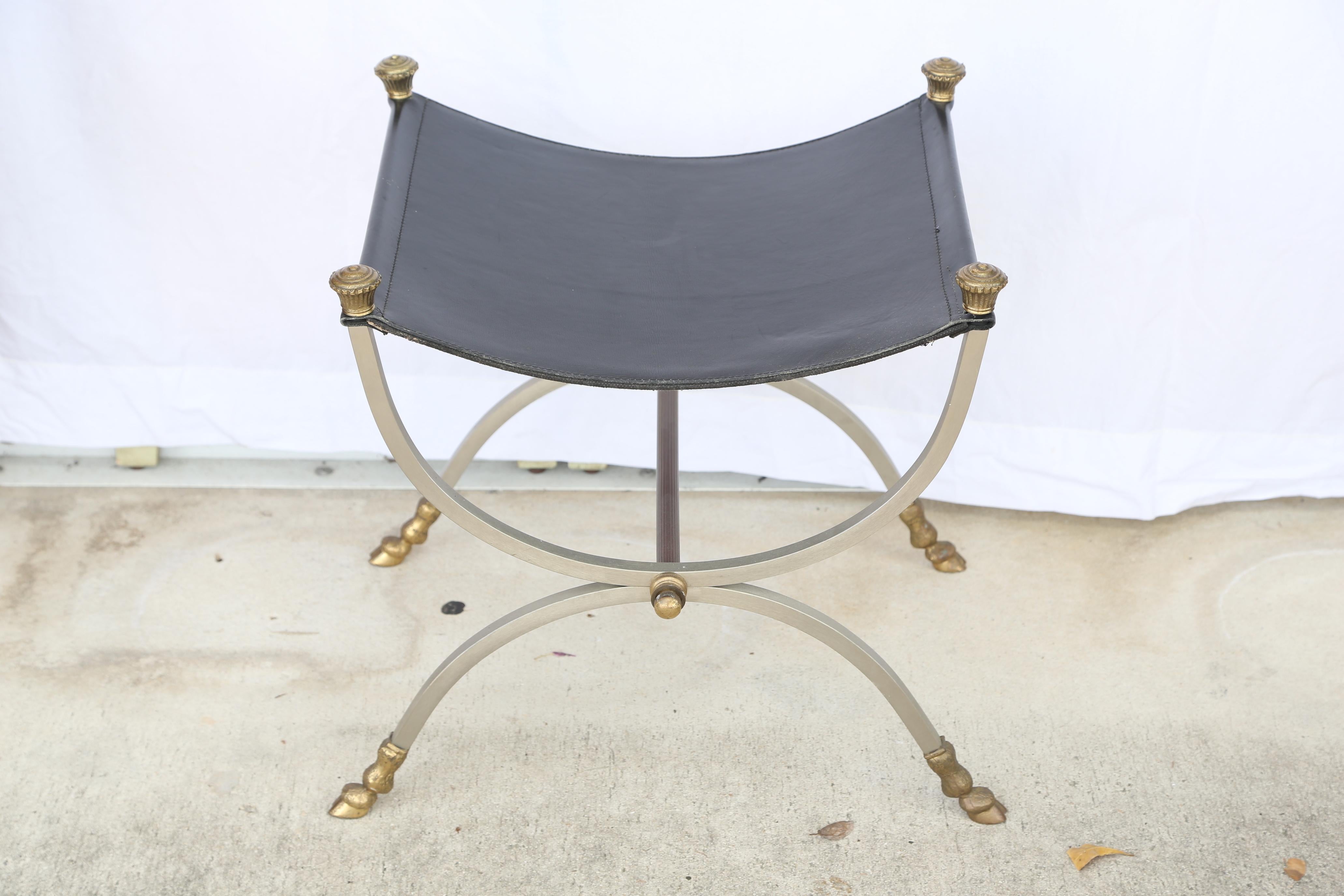 French Pair of Curule Style Benches by Jansen