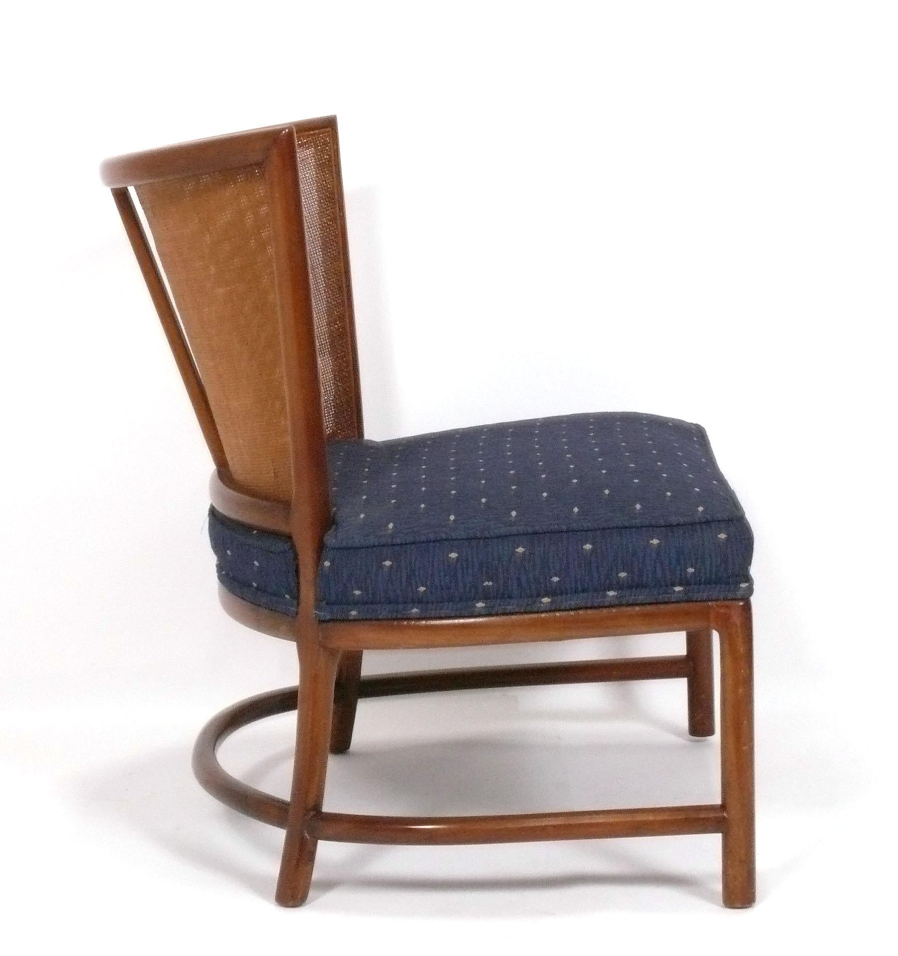 Pareja de Curvilíneas Sillas Pantuflas de Caña de Lubberts & Mulder para Tomlinson Moderno de mediados de siglo en venta