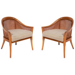 Ein Paar kurvenreiche Harvey Probber Lounge Chairs