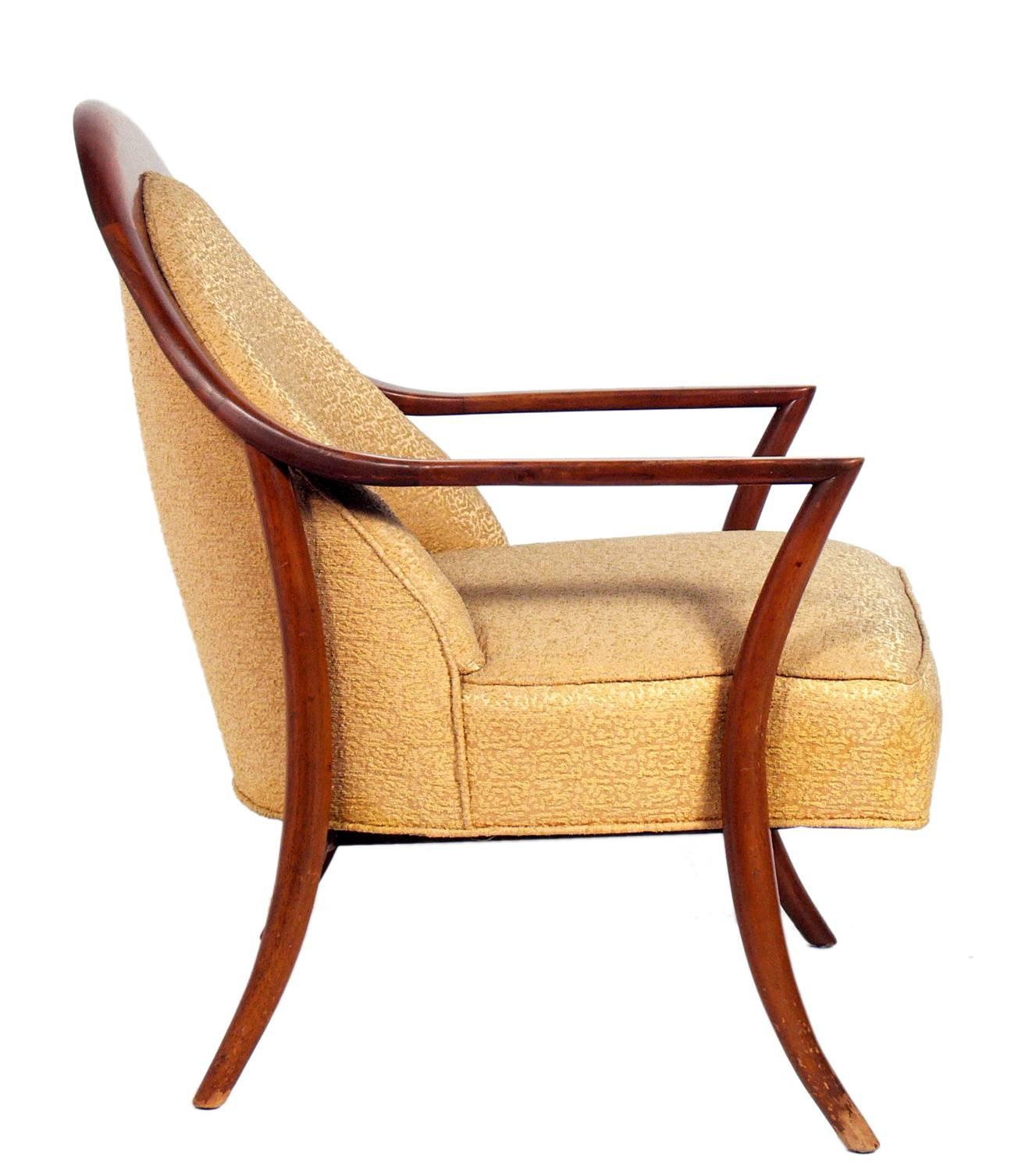 American Pair of Curvaceous Lounge Chairs by T.H. Robsjohn-Gibbings