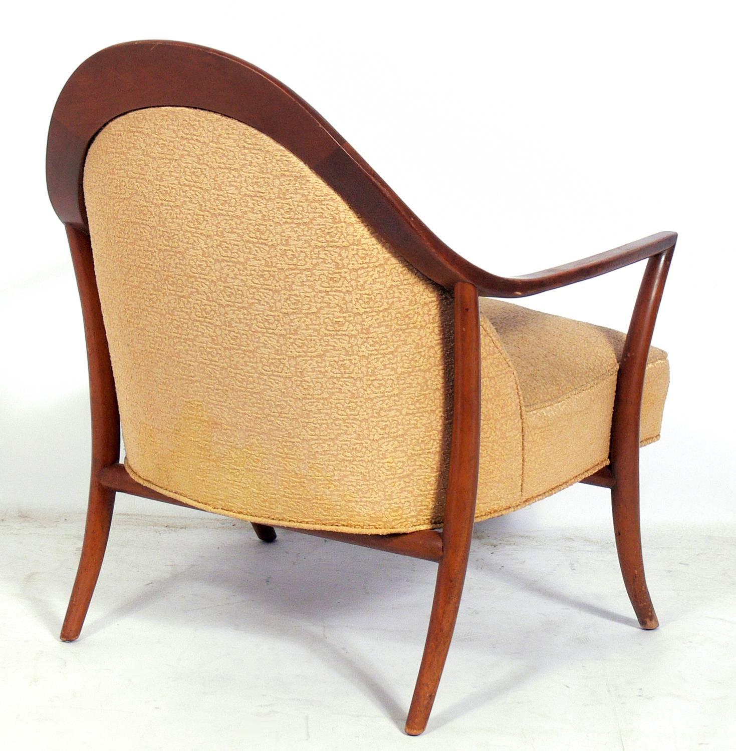 Pair of Curvaceous Lounge Chairs by T.H. Robsjohn-Gibbings In Good Condition In Atlanta, GA