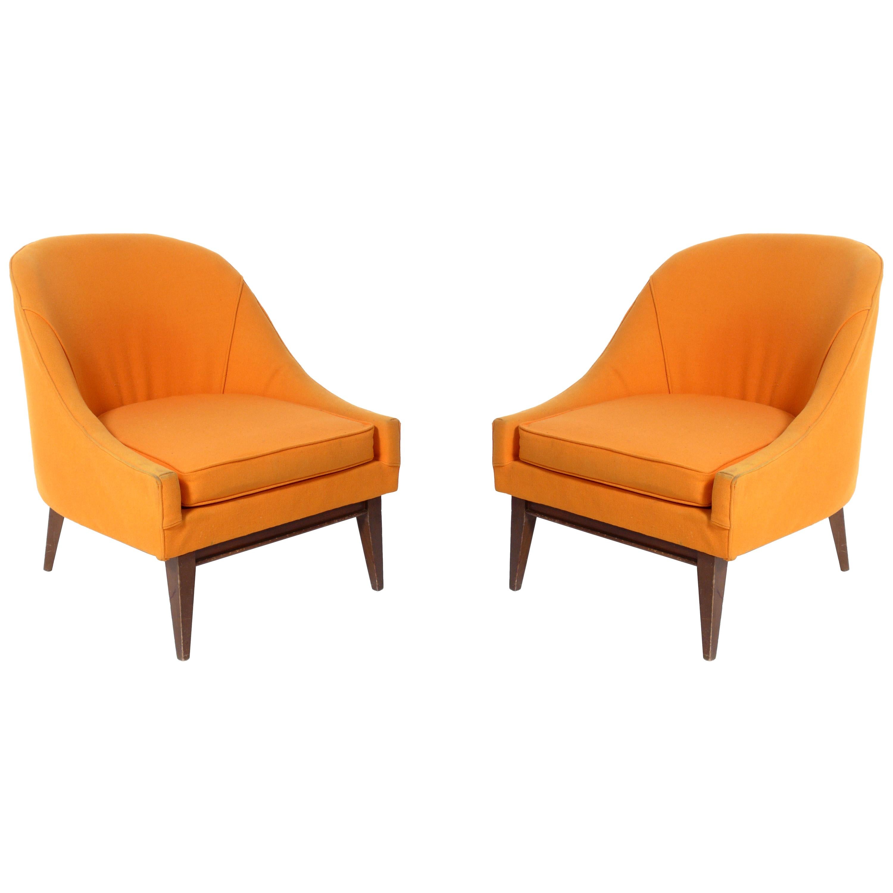 Pair of Curvaceous Midcentury Lounge Chairs