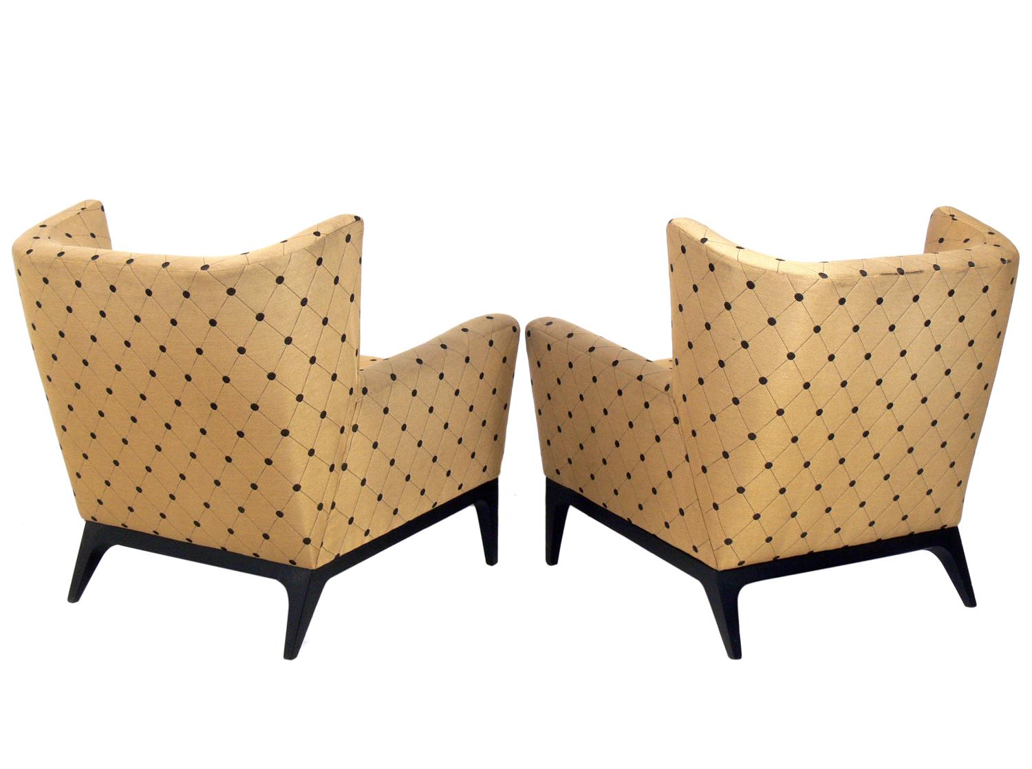 American Pair of Curvaceous Modern Lounge Chairs